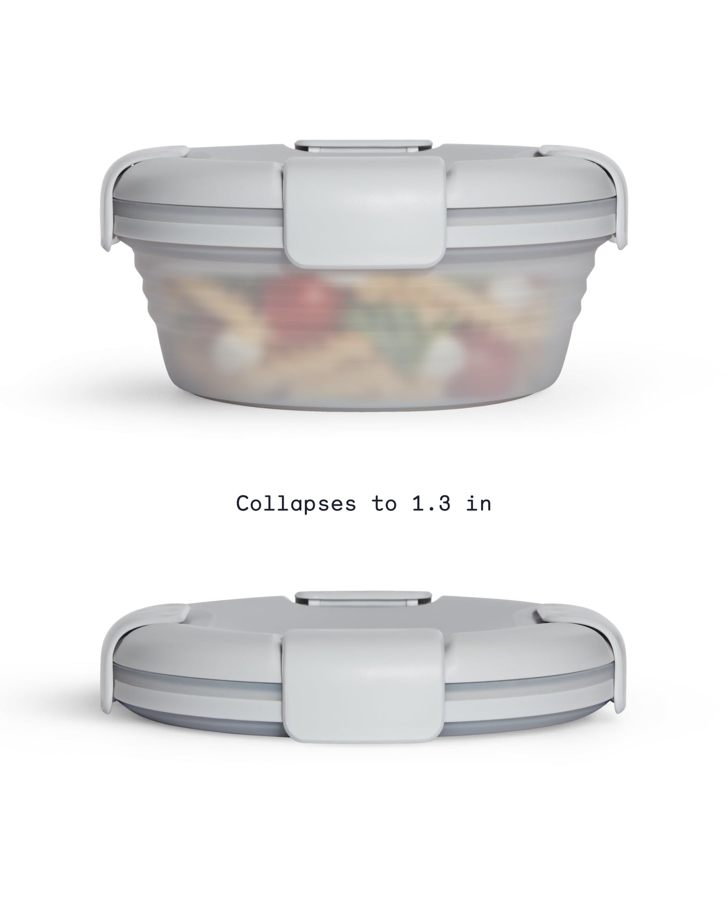 STOJO Collapsible Bowl - Translucent Denim Blue, 36oz - Reusable Silicone Bowl for Hot and Cold Food - Perfect for Travel, Meal Prep, To-Go Lunch, Camping & Hiking - Microwave & Dishwasher Safe