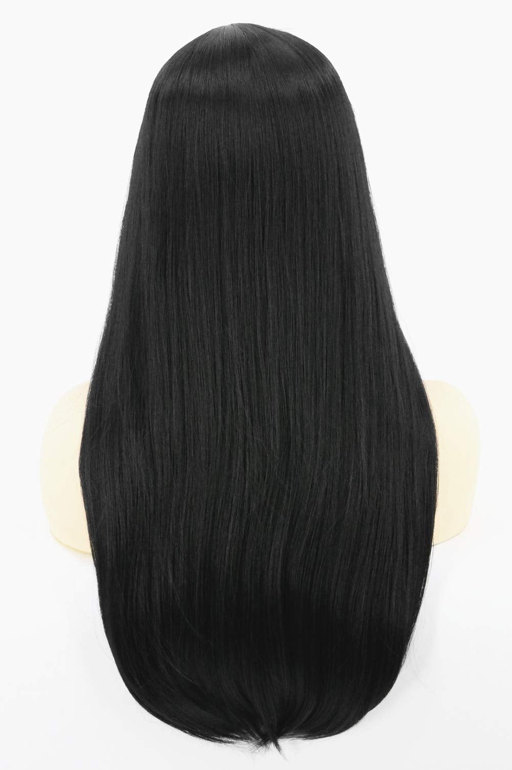 Topcosplay Women Wig Black Long Straight Middle Part Cosplay Halloween Costume Hair Wigs