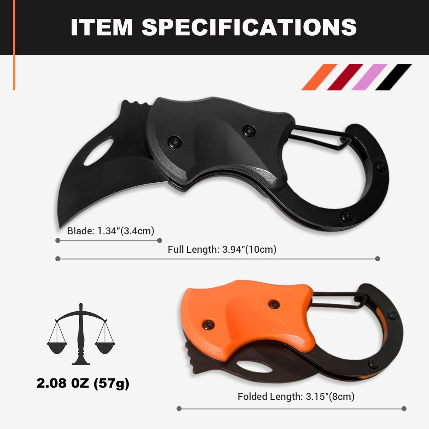 2 Pack Small Pocket Knife Gifts for Men, Birthday & Christmas Gift for Dad, EDC Folding Camping Knife Box Cutter Stocking Stuffers Gifts Idea for Boyfriend Husband Him Women (Black&Orange)