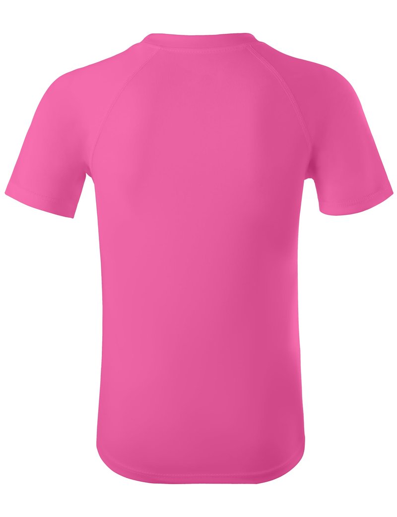 DRONIRING Boys Rash Guard Swim Shirt, UPF 50+ Sun Protection Short Sleeve Rashguard, Kids Quick Dry Beach Surfing Water Shirt Hot Pink