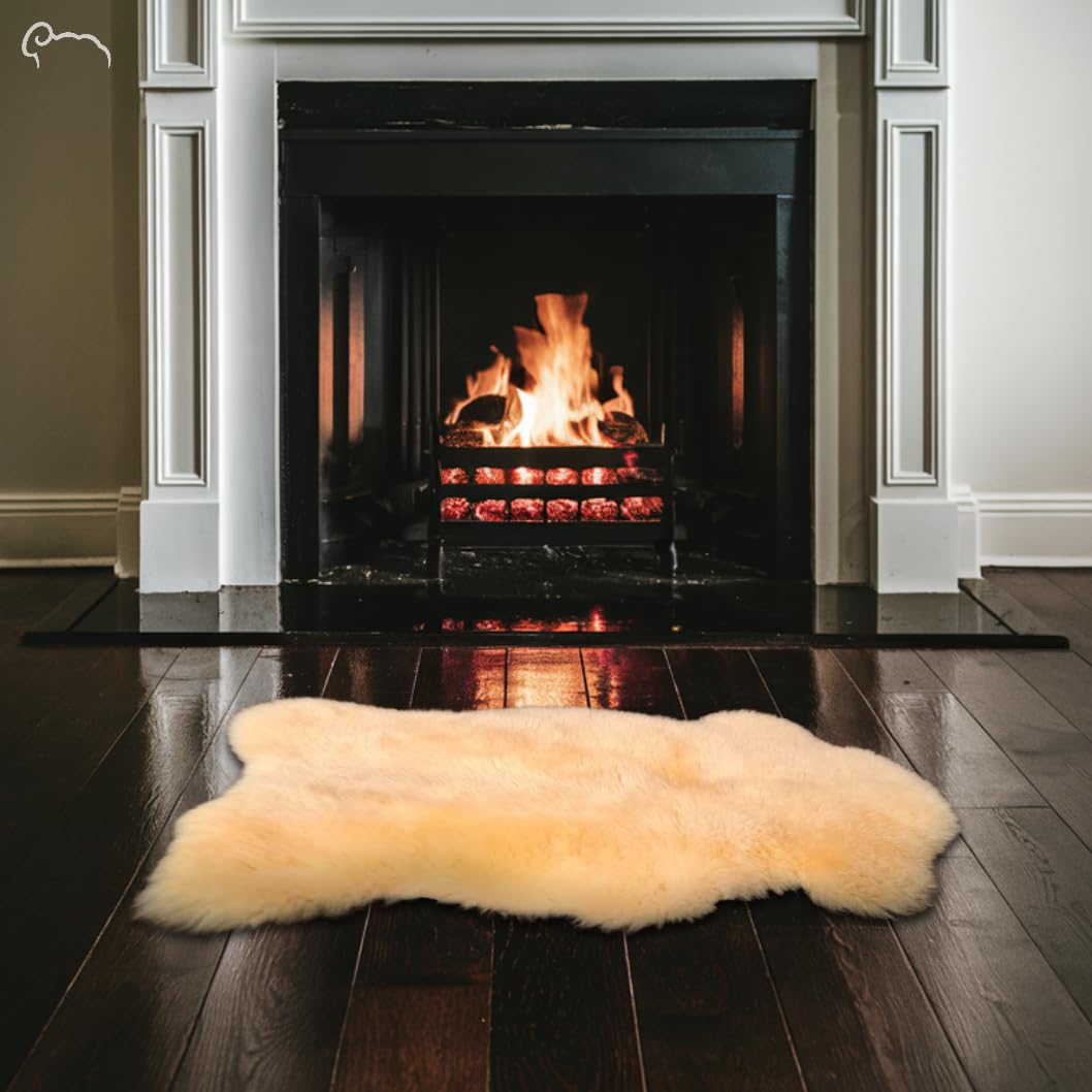 Medical Sheepskin Pad for Sensitive Skin and Bed Sores | Lambskin Rug | Natural Wool | Real Fur Pelt | Warm and Super Soft | Stress and Pain Relief | Washable | Size - Large