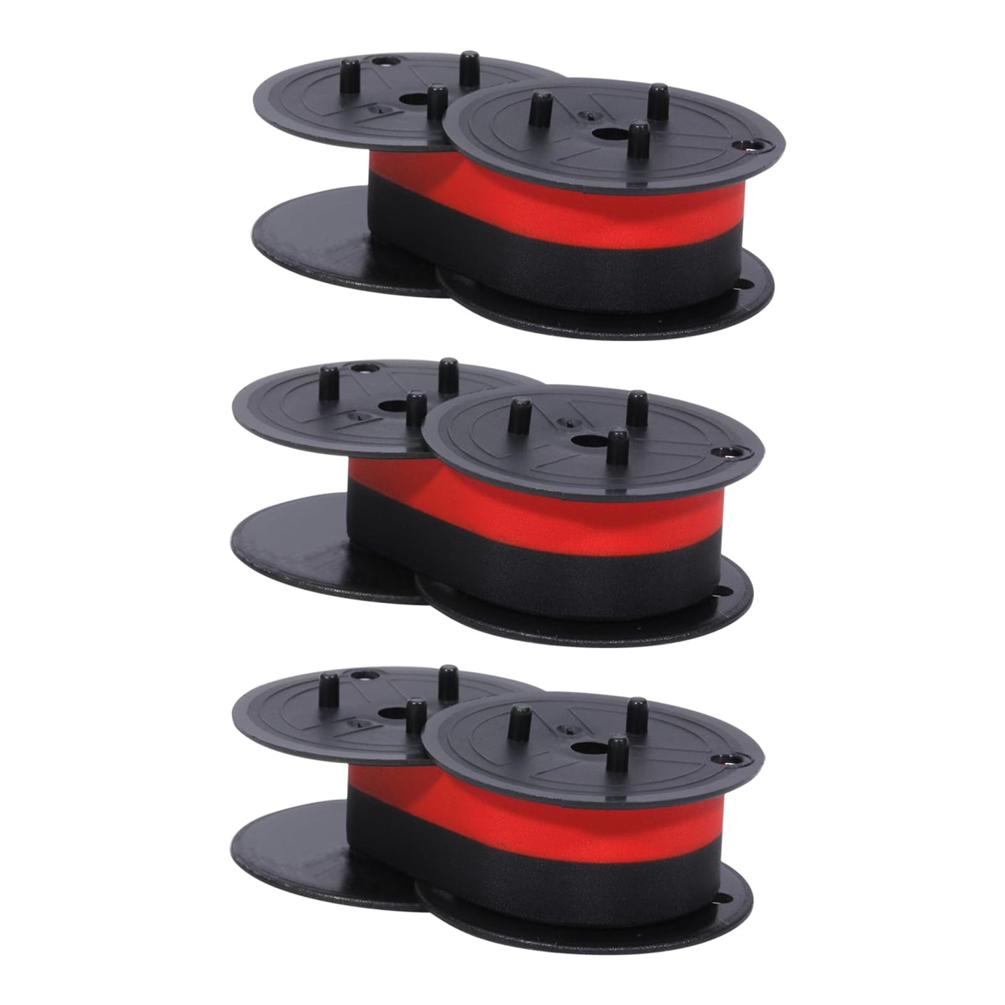Bigger Replacement for Porelon 11216 Universal Twin Spool Calculator Ribbon for Nukote BR80c, Sharp EL-1197PIII, Dataproducts R3027, Casio DR-210R, Canon MP11DX MP25DV, Black and Red, 3 Pack