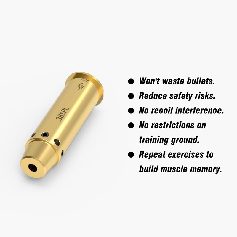 ARKSight 38 SPL x5pcs Dry Fire Training Cartridge Integrated Snap Cap for Dry Fire Trainer, Red Dot Beam Bullet with Double O-Ring