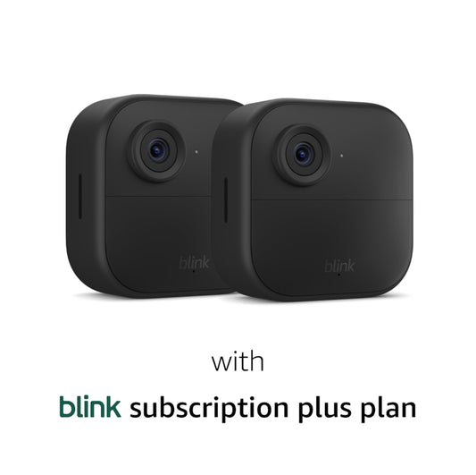 Blink Outdoor 2-Camera System (newest model), With 1-Year Subscription – Wire-free smart security camera, two-year battery life, HD live view, person detection, Works with Alexa