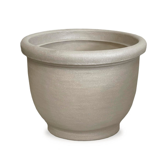 Crescent Garden Agave Planter, Classic Lightweight Resin Planter - UV-Resistant Flower Pots - Indoor & Outdoor Pot for Flowers, Houseplant, Herbs, 21" W x 17" H (Parchment)