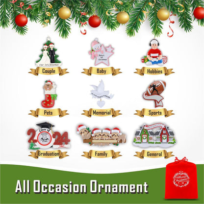 Snowman Family of 4 Personalized Christmas Tree Ornament 2025 Custom Family Keepsake Gift for Grandparents, Parents, Kids, Neighbors