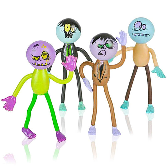ArtCreativity Bendable Zombie Toys for Kids - Pack of 12, 3.75” Halloween Figurines with Bendable Arms & Legs - Party Favors, Trick-or-Treat Goodie Bag Fillers, Classroom Rewards & Spooky Décor