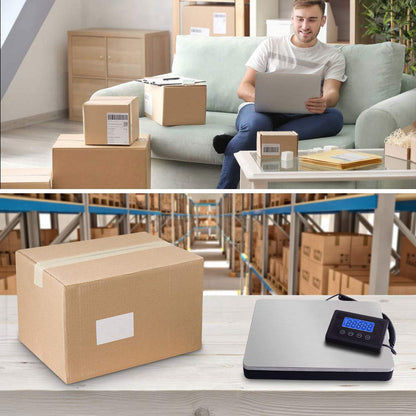 Fuzion Shipping Scale 360lb x 0.1lb, Stainless Steel Postal Scale with Timer/Hold/Tare, Digital Shipping Scale for Packages/Luggage, Battery & AC/DC Adapter