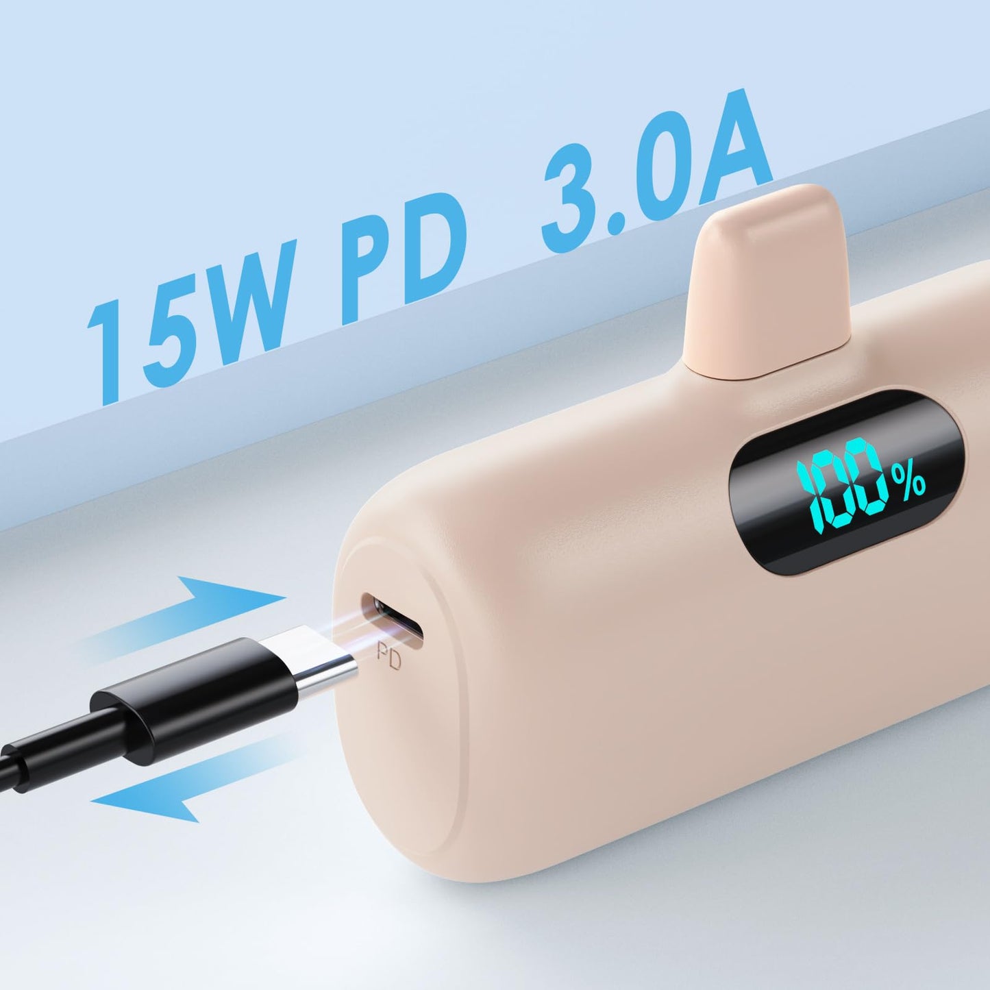 Small Portable Charger for iPhone,Upgraded 5000mAh PD Fast Charging Power Bank,Mini Battery Pack Backup Charger Compatible with iPhone 14/14 Pro Max/13/13 Pro/12 Pro/11/XS/XR/X/8/7/6 etc-Black