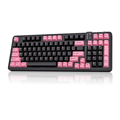 AUSDOM 98Pro Silent Mechanical Keyboard, Wireless Hot Swappable Gaming Keyboard with Backlit,Gasket Structure,Pre-lubed Tactile Switches,2.4GHz/Type-C/Bluetooth Custom Keyboards (Green & White-Silent)
