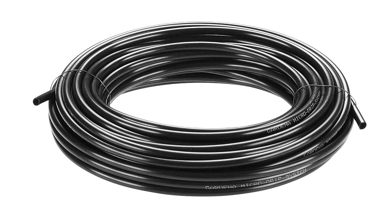 GARDENA Micro-Drip System Supply Pipe: Flexible supply pipe, 4.6 mm (3/16"), can be laid above or below ground, UV-stabilised, 15 m (1350-20)