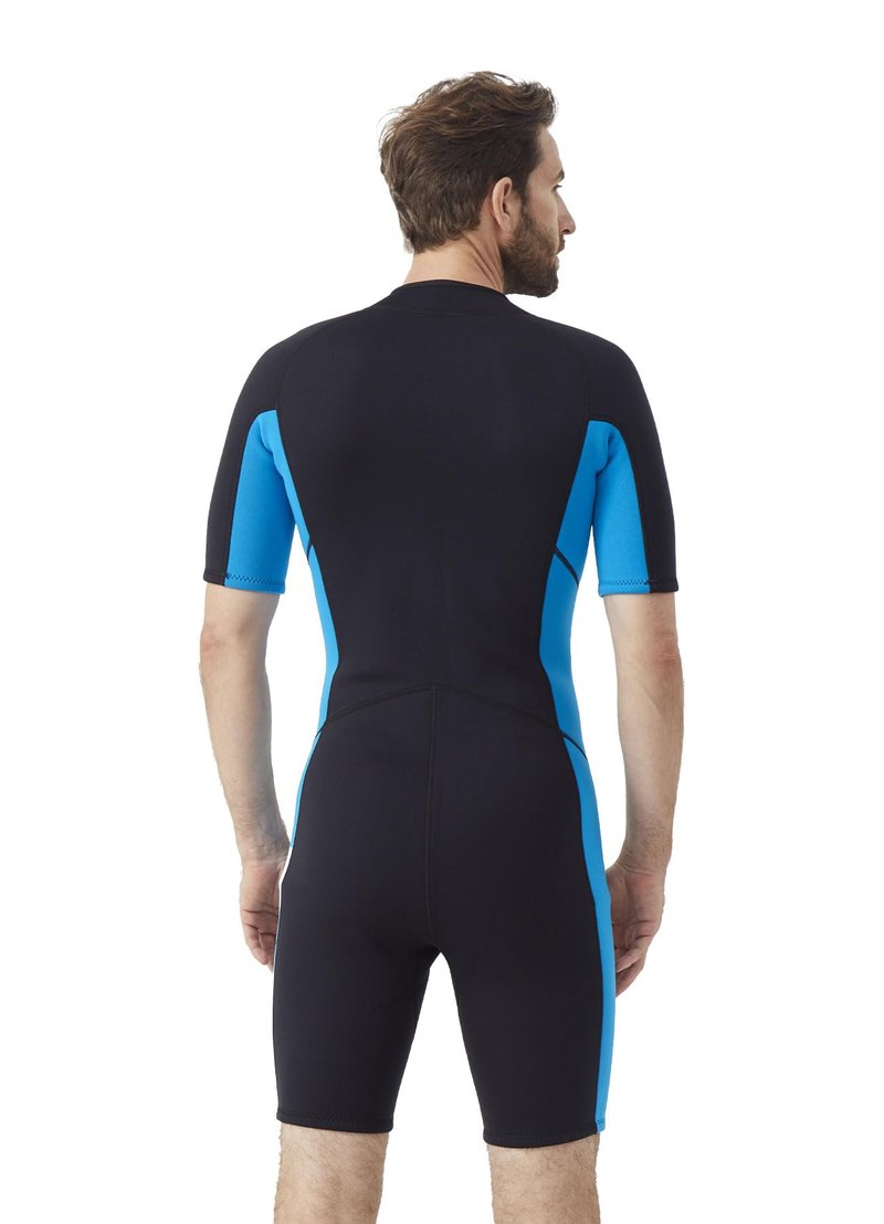 Hevto Wetsuits Men 2mm Neoprene Front Zip Shorty Wet Suit in Cold Water for Swimming Surfing Diving Snorkeling Paddle Boarding (M3-Blue, XL)