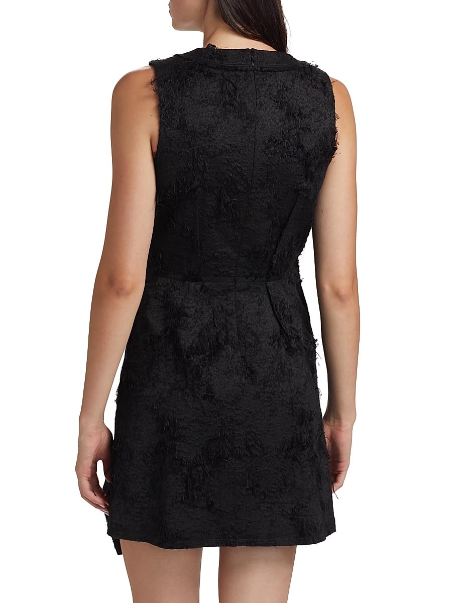 Jason Wu Collection, Frayed Cotton Jacquard Minidress, 10, Black