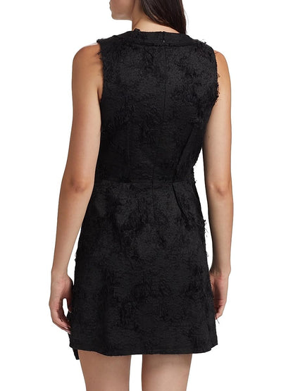 Jason Wu Collection, Frayed Cotton Jacquard Minidress, 10, Black