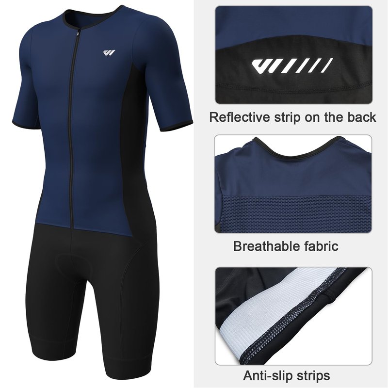 Lo.gas Logas Men‘s Triathlon Suit Trisuit Race Skinsuit Cycling Speed Suit Swimskin Bike Swim Run