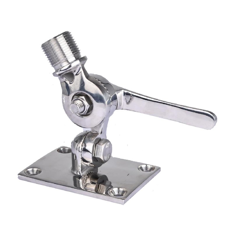 NovelBee Marine VHF Antenna Mount,316 Stainless Steel Antenna Adjustable Base Bracket Holder for Boats