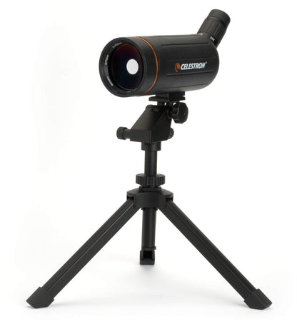 Celestron 52238 Mini Mak 70mm Angled Spotting Scope – Maksutov Spotting Scope – Great for Long Range Viewing – 25–75x Zoom Eyepiece – Multi-Coated Optics – Rubber Armored – Tabletop Tripod Included