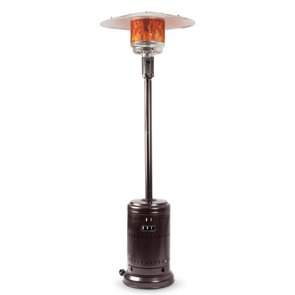 Amazon Basics 46,000 BTU Outdoor Propane Patio Heater with Wheels, Commercial & Residential, Havana Bronze, with Water Tank, 32.1 x 32.1 x 91.3 inches (LxWxH)