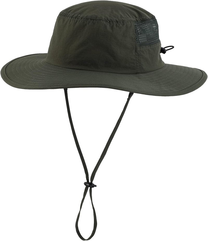 UPF50+ Men's Sun Hat - Wide Brim UV Protection Fishing Cap | Breathable Mesh Gardening Bucket Hat