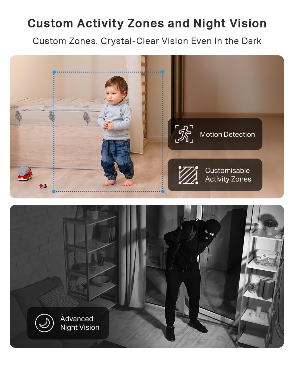 Tapo C210 2K 3MP Pan/Tilt Indoor Camera House Security Camera, WiFi Camera, No Monthly Fee, AI Detection, Dog Puppy Camera, Baby Camera Monitor, 360° View, Night Vision, Works with Alexa & Google