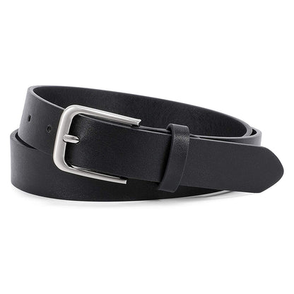 WHIPPY Women Casual Leather Belt for Jeans Pants, Fashion Ladies Waist Dress Belt (Fit Waist Size 37-42 Inches,Black)