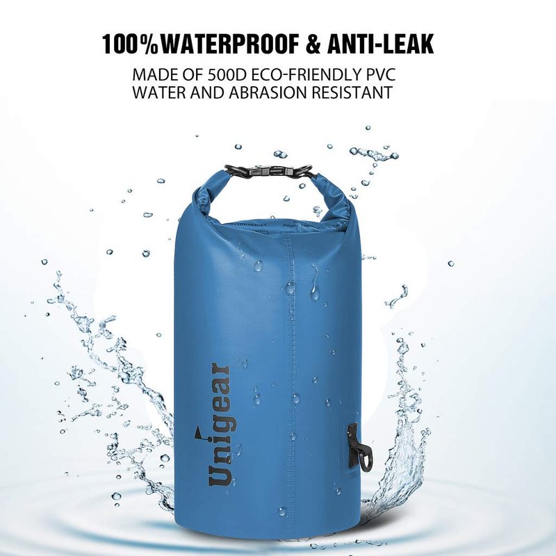 Unigear Dry Bag Waterproof, Floating and Lightweight Bags for Kayaking, Boating, Fishing, Swimming and Camping with Waterproof Phone Case (Sky Blue, 10L)