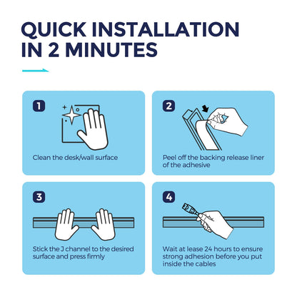 Delamu 2 Pack Safe & Tidy Cable Management Solution - Protect Kids & Pets with Home & Office Cable Management Under Desk,Cable Organizer, Cable Management Kit,Cord Organizer for Desk, 15.7inX2