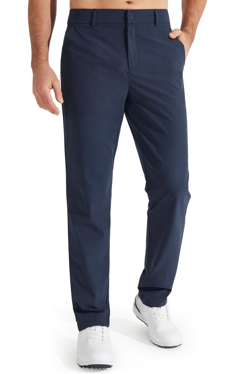 Libin Mens Golf Pants Classic Fit Stretch Work Dress Pants 32" Quick Dry Lightweight Business Casual Trousers Comfort Water Resistant, Navy Blue, 30W x 32L