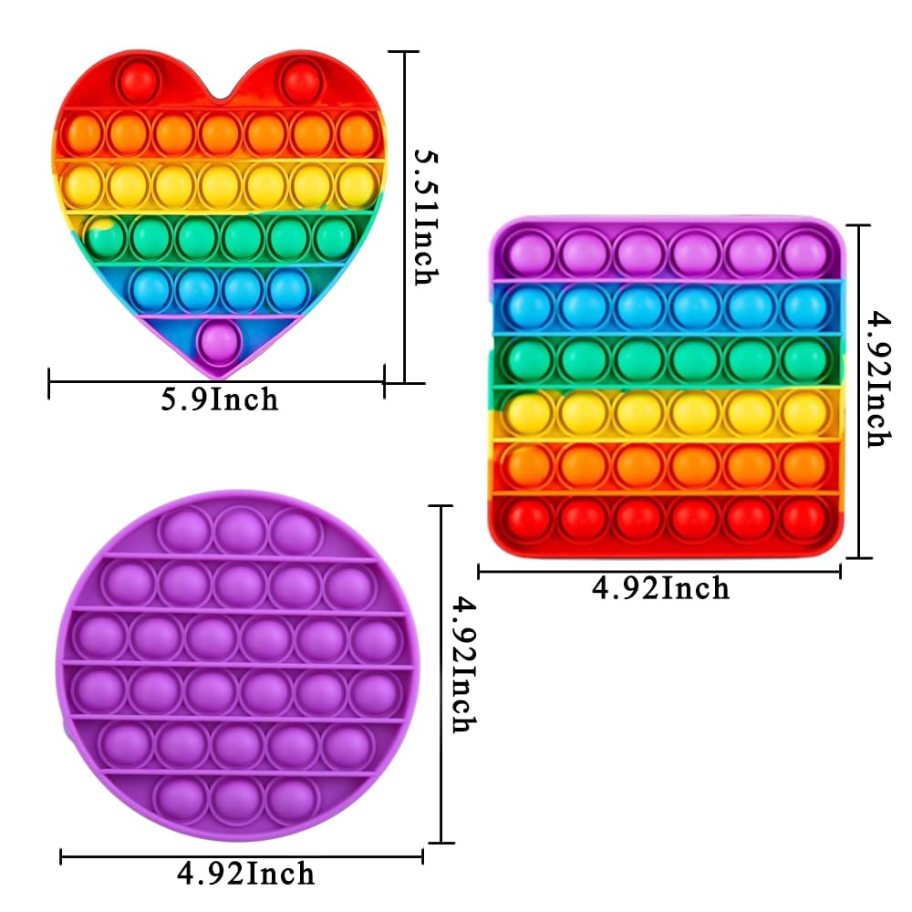 Random 12 Pcs Fidget Toys,Push Pop Fidget Sensory Toys Set,Stress Relief Gifts for Kids & Adults,Pop Bulk & Party Favors Toddler Toys for Easter Gifts,Party Supplies,Classroom Prizes