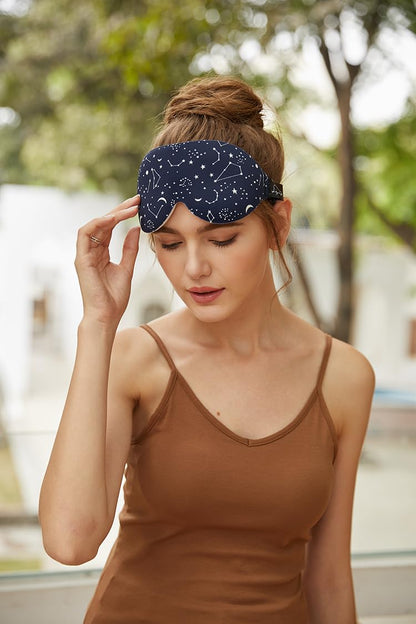 Alaska Bear Sleep Mask for Side Sleepers 2022 Headband Design, Cup-Shaped and Extra-Soft, 100 Blackout Eye Mask Shades Cover for Men and Women Home or Travel, Machine Washable, Black