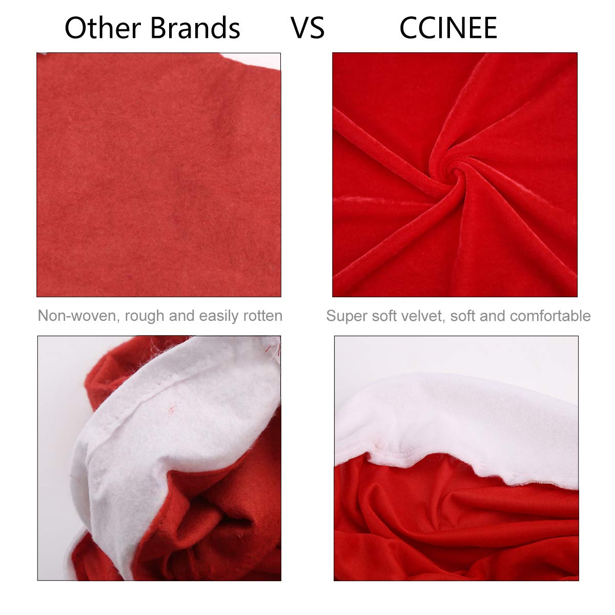 CCINEE 4pc Red Hat Dining Chair Slipcovers,Christmas Chair Back Covers Kitchen Chair Covers for Christmas Holiday Festival Decoration