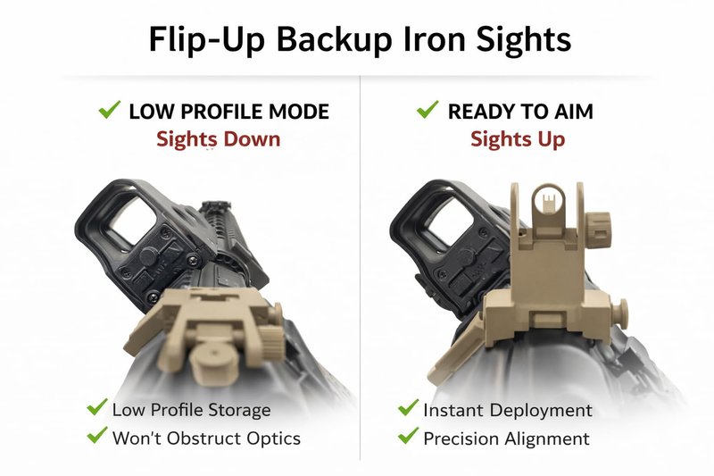5 Slots Rail Section for M Lok Five Slots Rail Picatinny Rail Set of 2 Pieces Mlok Rail Red (Pack of 2-5 Slots & Flip Up Sights, Attachment)