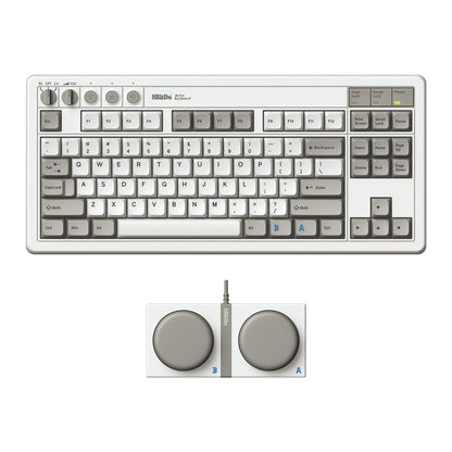 8Bitdo Retro Mechanical Keyboard, Bluetooth/2.4G/USB-C Hot Swappable Gaming Keyboard with 87 Keys, Dual Super Programmable Buttons for Windows and Android - N Edition