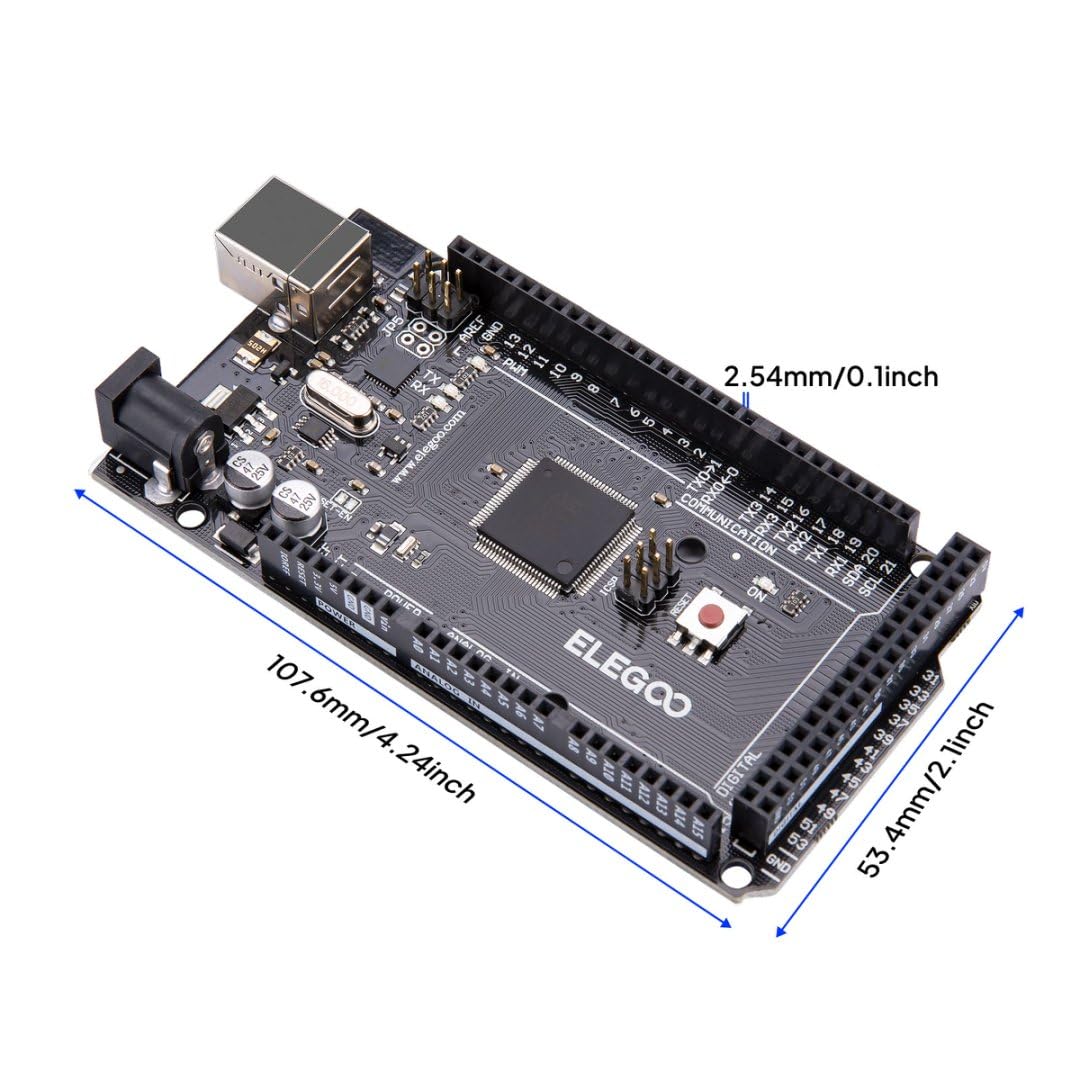 ELEGOO MEGA R3 Board ATmega 2560 + USB Cable Compatible with Arduino IDE Projects RoHS Compliant
