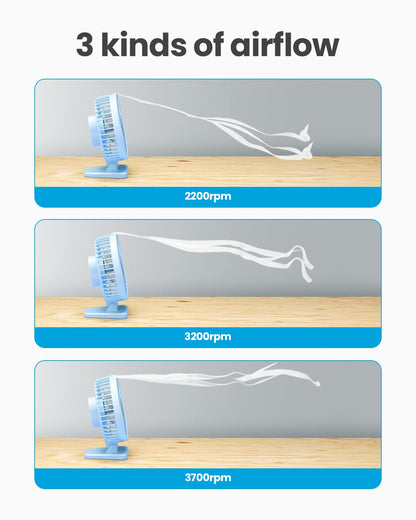 Gaiatop USB Desk Fan, Small But Powerful, Personal Portable Quiet 3 Speeds, Adjustable Mini Table Desktop fan for Cooling Home Office Car Summer Travel Gifts Light blue