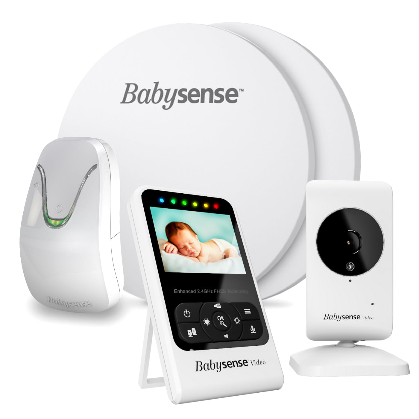 Babysense Video Baby Monitor with 2.4" Screen & Medically Certified Baby Movement Monitor with Real-Time No Breathing Motion Alerts, Tracks Breathing Motion Irregularity, Non-Contact, 2-in-1