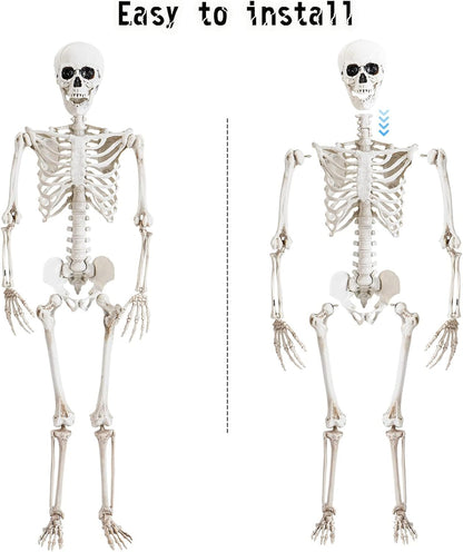 Abakuku 36" Halloween Skeleton Decorations,Human Bones for Halloween Party with Movable Joints,for Haunted Houses, Front Lawn, Graveyard Props