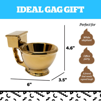 BigMouth Inc Golden Toilet Mug - Funny Coffee Cup for Men, Women - Novelty Toilet Bowl Mug - Hilarious Gag Gift - Ceramic Bathroom Mug - 12 Oz