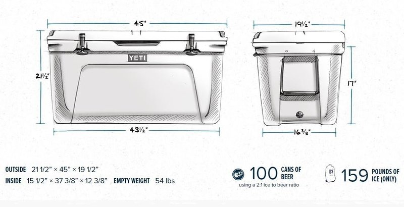 YETI Tundra 160 Cooler - Durable Insulated Ice Chest | White Color