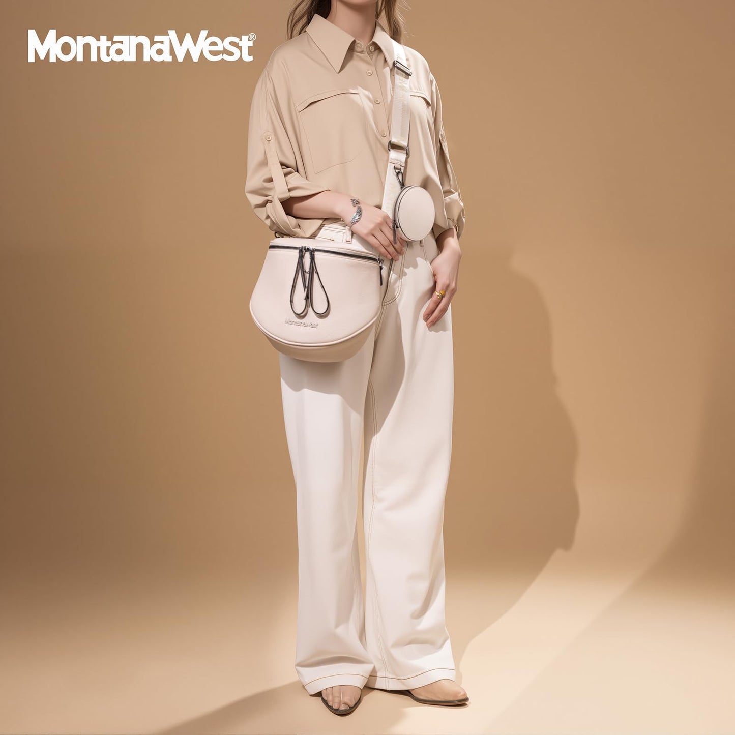 Montana West Large Crossbody Bags for Women Bum Bag Sling Purse with Adjustable Strap