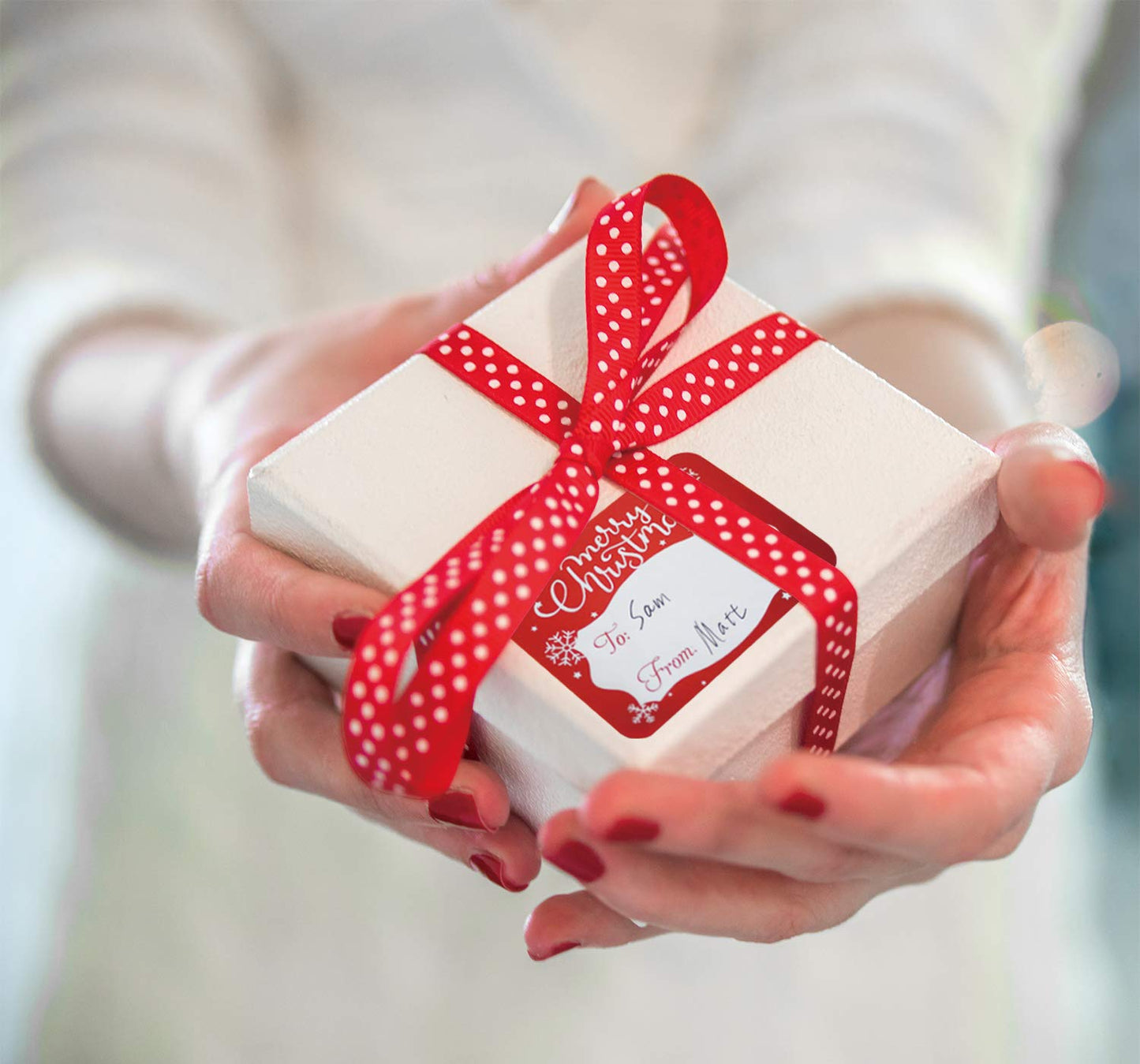 80-Count Foil Christmas Tag Stickers, 8 Jumbo Designs - Xmas to from Christmas Name Tags Write On Labels - Holiday Present Gift Labels