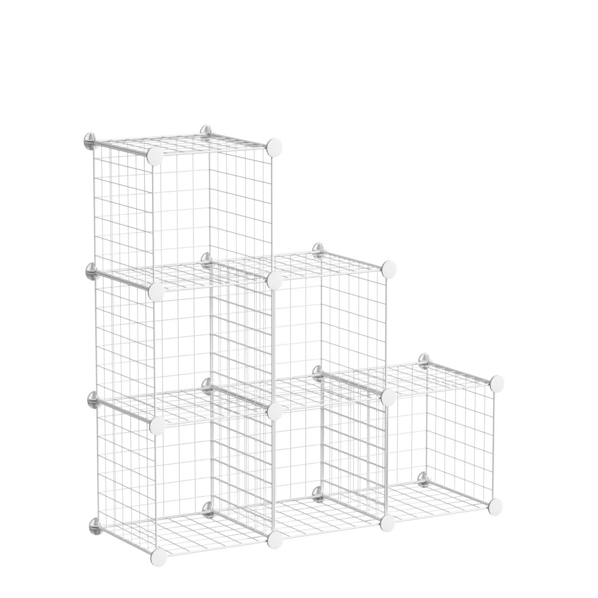 C&AHOME Wire Cube Storage, 6 - Cube Organizer Metal C Grids, Modular Shelves Units, Storage Bins Shelving, Closet Organizer, Ideal for Home, Office, Living Room, 36.6”L x 12.4”W x 36.6”H White
