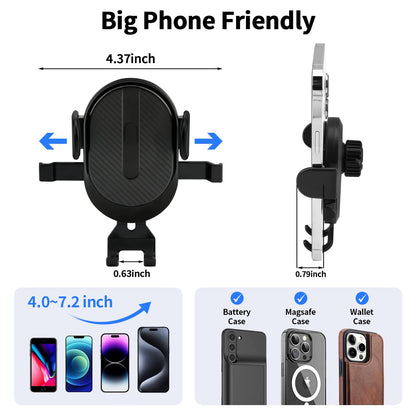 Car Phone Holder[Upgraded Powerful Suction & Stable Clamp Arm]-360°Adjustable Universal Car Mount for Dashboard/Windshield,Compatible with All iPhone & Android Phones(Black)