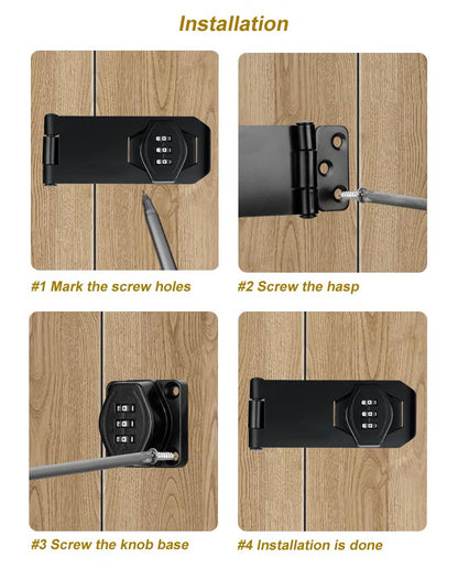 ETEKJOY Cabinet Lock Keyless 3-Digit Password Combination Code Hasp Latch Lock Twist Knob Wooden Drawer Cupboard (Silver, 3 inch)