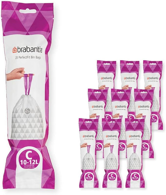 Brabantia PerfectFit Trash Bags Thick Plastic Trash Can Liners
