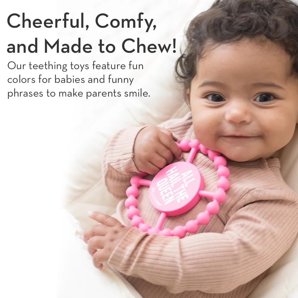 Bella Tunno Happy Teether – Soft & Easy Grip Baby Teether Toy, Silicone Teether Ring to Help Soothe Gums, Non-Toxic and BPA Free, Bite Me