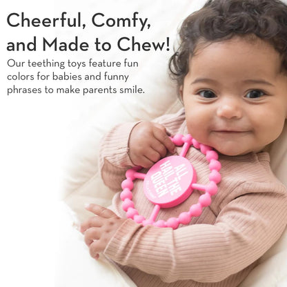 Bella Tunno Happy Teether – Soft & Easy Grip Baby Teether Toy, Silicone Teether Ring to Help Soothe Gums, Non-Toxic and BPA Free, Bite Me