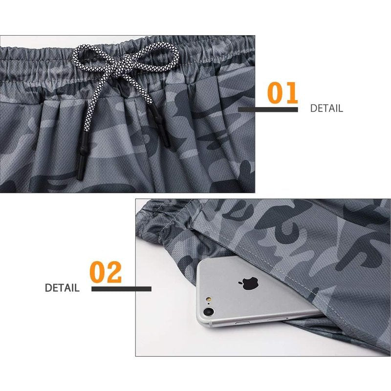 Surenow 3 Pack Mens Athletic Gym Shorts Quick Dry Workout Lightweight Shorts 2 in 1 Running Shorts for Men with Pockets