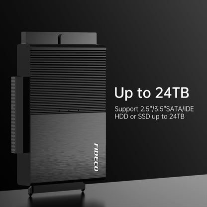 FIDECO IDE and SATA Adapter, USB 3.0 Hard Drive Adapter, External SATA and IDE Converter for 2.5 and 3.5 inches HDD or SSD, CD-ROM, CD-RW, DVD-RW Drives