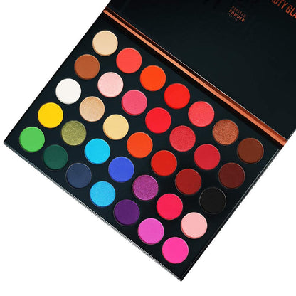 35 Color Studio Eyeshadow Palette for Halloween Makeup, Pop Makeup Inner Artist Matte Shimmer Luminous Velvet Texture Pressed Colors Powder Creamy Eye Shadow Blendable Natural Makeup Palette